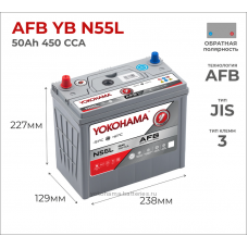 Yokohama AFB YB N55L 50Ah
