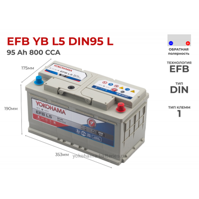 Аккумулятор Yokohama EFB YB L5 DIN95 L